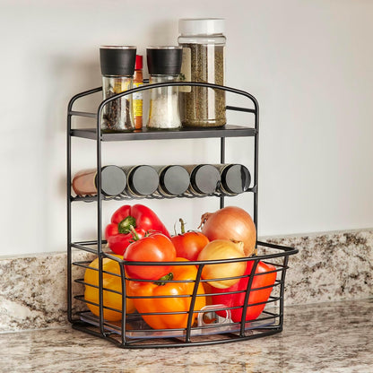 Polder Countertop Storage Bin with Shelf