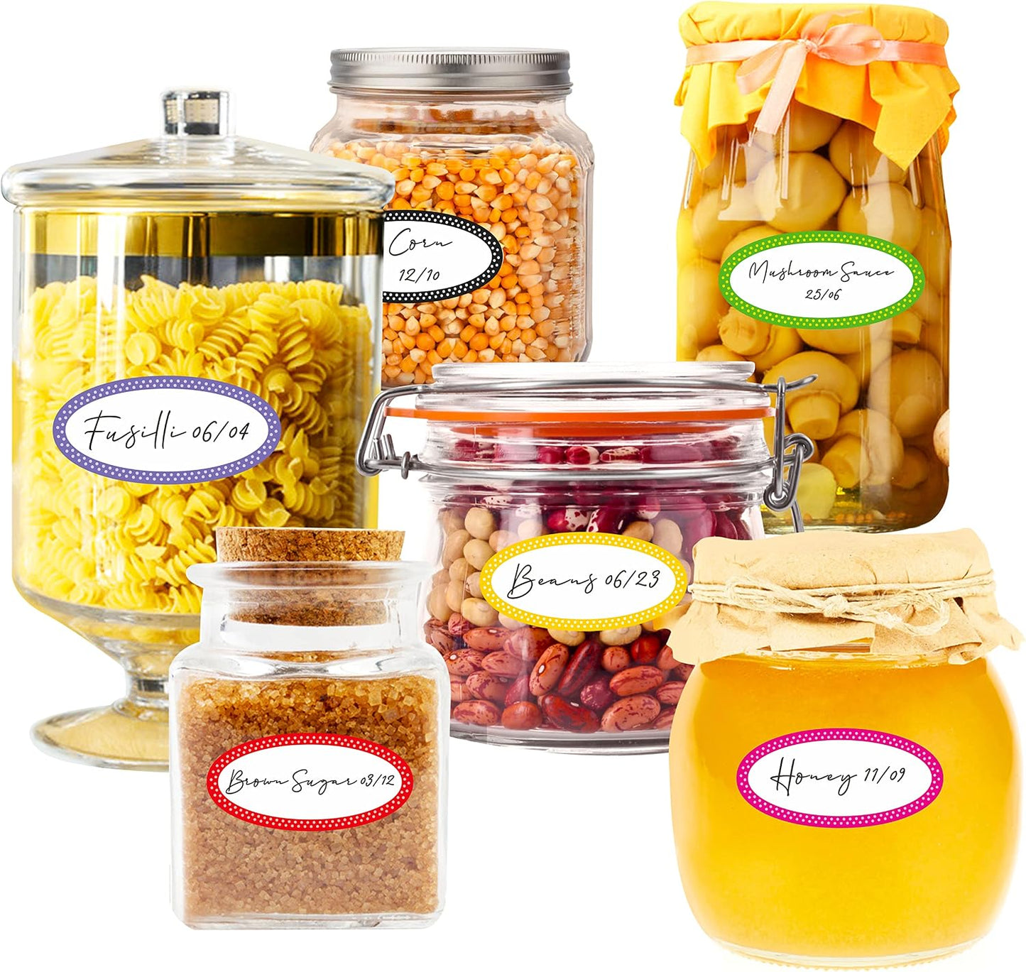 500 Removable Freezer Pantry Labels, Waterproof Tear Resistant Removable No Residue, for Food Containers Jars Kitchen Restaurant Storage Organization