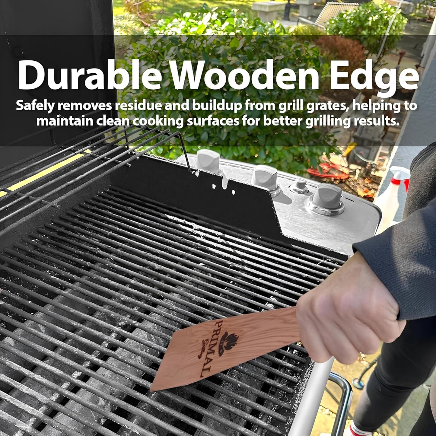for the King of the Grill - PRIMAL GRILLING Combination Cedar BBQ Grill Scraper (1 x 12 & 1 x 18) - Natural, Bristle and Wire Free