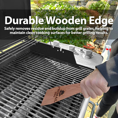 for the King of the Grill - PRIMAL GRILLING Combination Cedar BBQ Grill Scraper (1 x 12 & 1 x 18) - Natural, Bristle and Wire Free