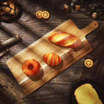 Patelai 6 Pcs 15 x 7 Inch Bamboo Cutting Board Set with Handles Laser Engraving Wooden Charcuterie Kitchen Plain Serving Chopping Board Bulk for DIY Housewarming