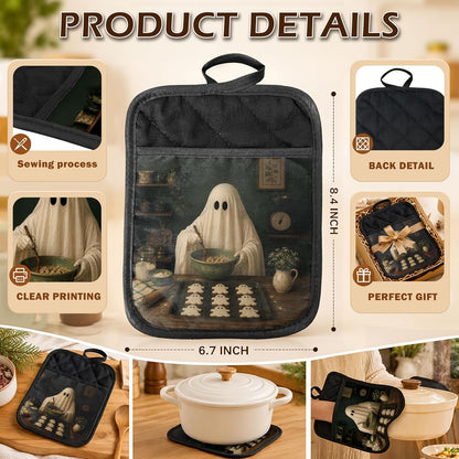 Gothic Cooking Skeleton Chef Pot Holders Heat Resistant