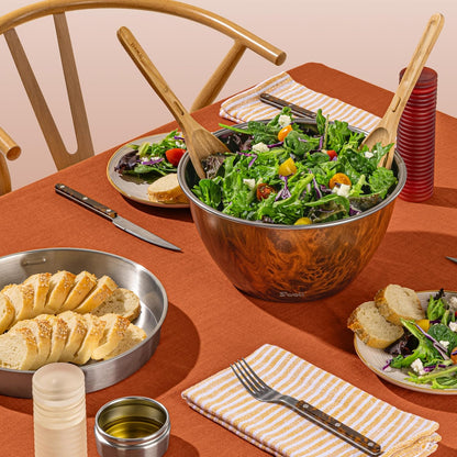S'well Stainless Steel Salad Bowl Kit 64oz, Peacock Blue, Comes with 2oz Mini Canister and Removable Tray for Organization, Leakproof, Easy to Clean, Dishwasher Safe