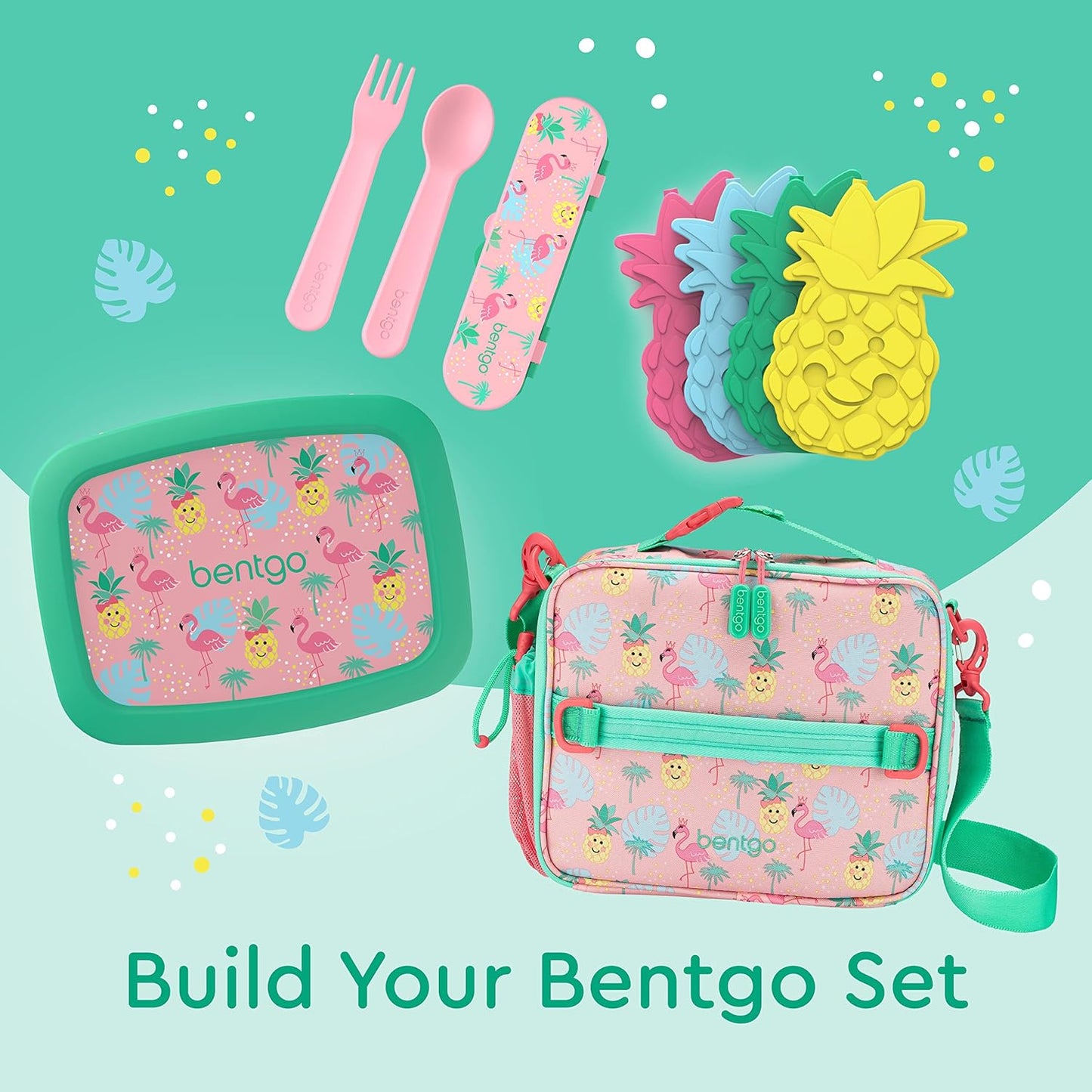 Bentgo Kids Utensil Set - Reusable Plastic Fork, Spoon & Storage Case - BPA-Free Materials, Easy-Grip Handles, Dishwasher Safe - Ideal for School Lunch, Travel, & Outdoors (Shark)