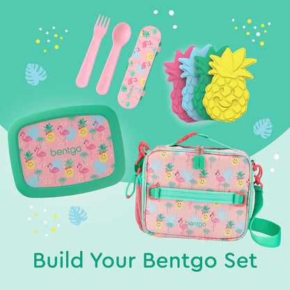 Bentgo Kids Utensil Set - Reusable Plastic Fork, Spoon & Storage Case - BPA-Free Materials, Easy-Grip Handles, Dishwasher Safe - Ideal for School Lunch, Travel, & Outdoors (Shark)