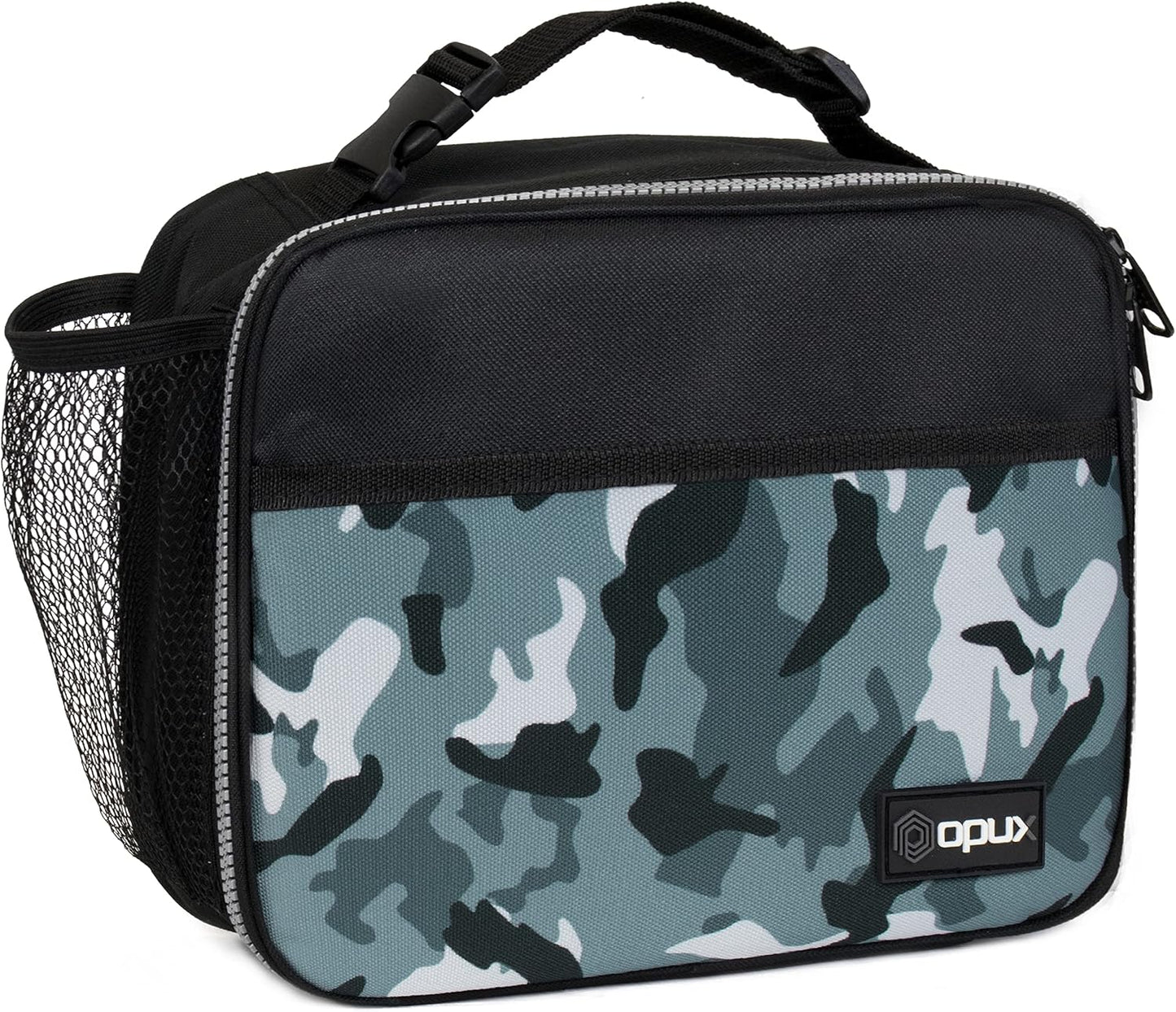 opux Insulated Lunch Bag Kids, Lunch Box for School Boy Girl, Leakproof Small Reusable Compact Soft Mini Cooler Bag, Toddler Small Lunch Boxes Kit Pail with Front Side Pockets (Purple)