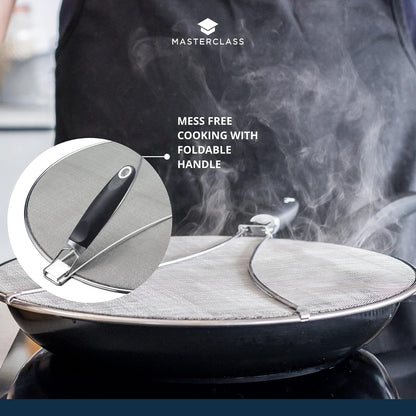 MasterClass Splatter Guard, Stainless Steel, Odour-Resistant, 33 cm (13"), Silver