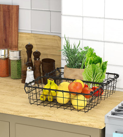 Simple Houseware 2 Pack Stackable Single Wire Basket, (11.5 x 15 x 7.5 in)