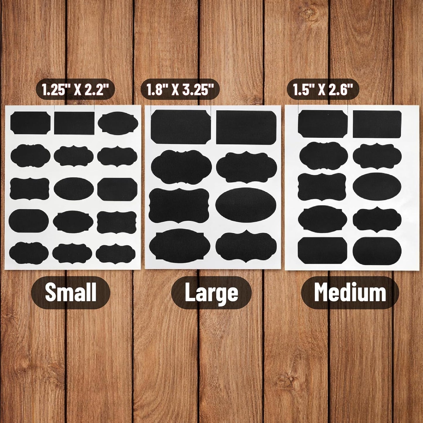 Mr. Pen- Chalkboard Labels, 100 pcs, Assorted Shapes | Waterproof Reusable Blackboard Stickers with 1 Erasable Liquid Chalk Marker for Mason Jars
