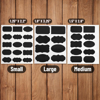 Mr. Pen- Chalkboard Labels, 100 pcs, Assorted Shapes | Waterproof Reusable Blackboard Stickers with 1 Erasable Liquid Chalk Marker for Mason Jars