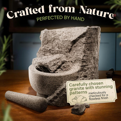 ChefSofi Mortar and Pestle Set (Gray, 2-Cups)