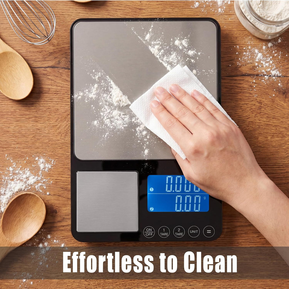 Food Scale 44lb/20kg, Extra-Large Platform Digital Kitchen Scale, 1g/0.1oz High Precision, Stainless Steel/Tempered Glass, Weight Grams and oz for Cooking Baking Meal Prep Sourdough Bread