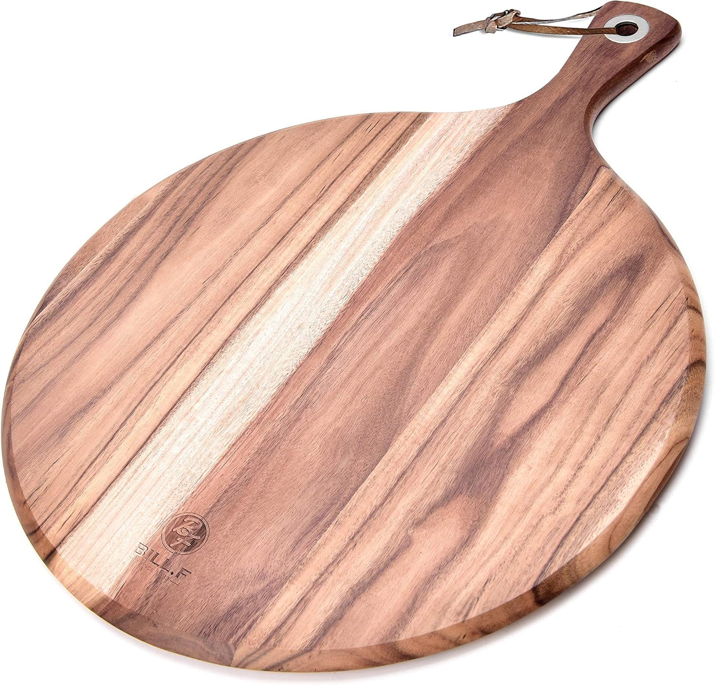 BILL.F Acacia Pizza Peel, Set of 3 Acacia Wood Cutting Board 8" 10" 12" Inch Cutting Board, Cheese Paddle Board, Bread and Crackers Platter for Serving and Minor Food Prepare with Handle and Organizer