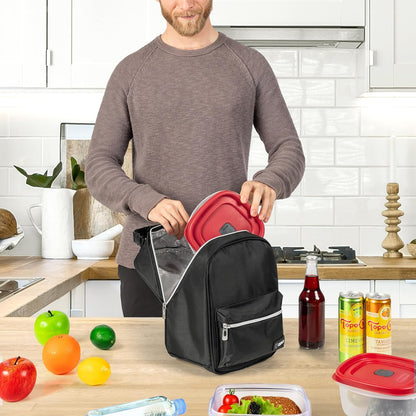 opux Lunch Box for Girls Boys Kids, Insulated Leakproof Lunch Bag, Reusable Teen Lunch Boxes for School, Medium Large lunchbox for Women Men Adult for Work with Front Back Pocket (Purple)