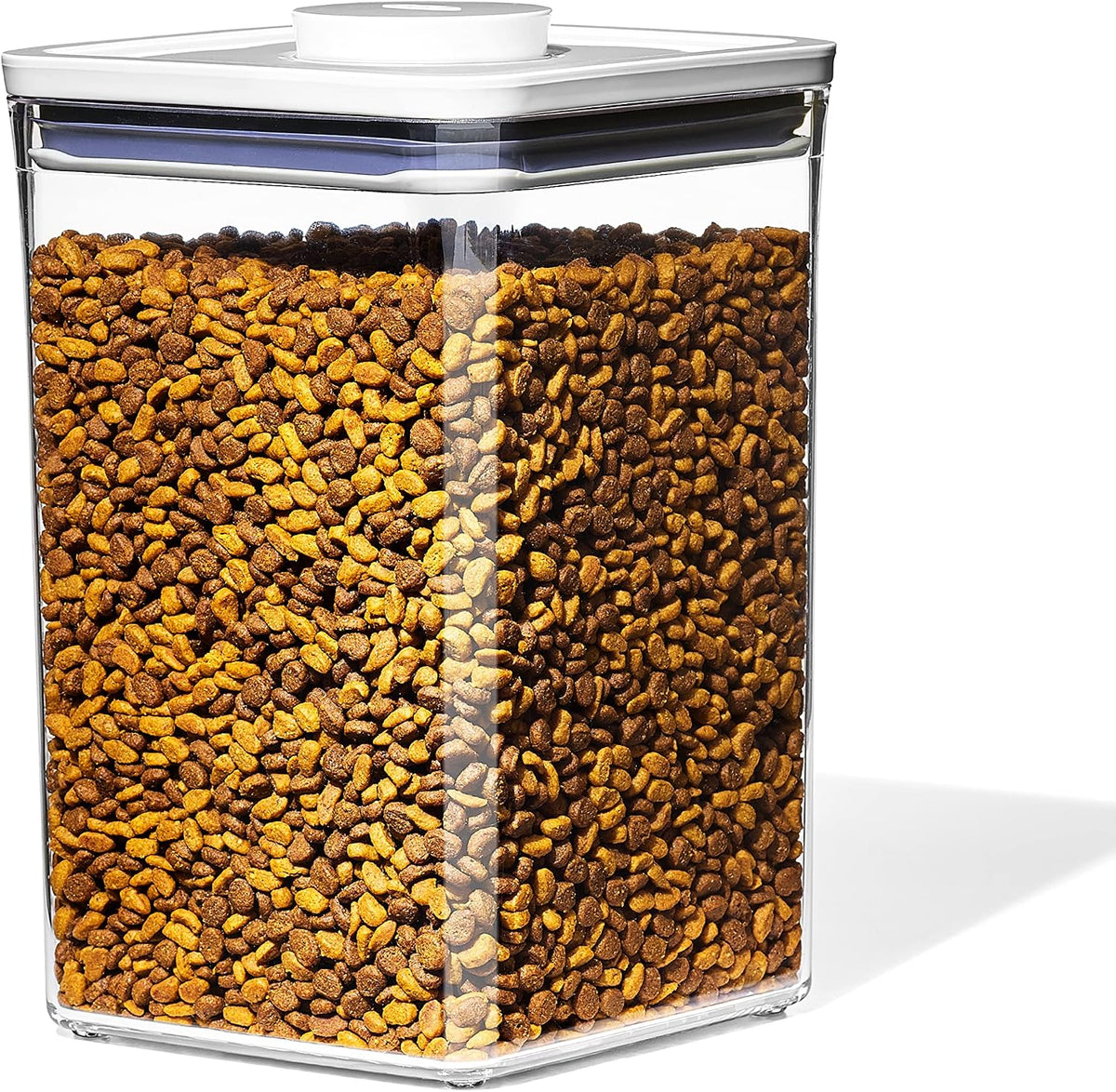 OXO Good Grips Pet POP Container – 6.0 Qt/5.7 L with Half Scoop, Ideal for up to 6.5lbs of Dog Food or 4.5lbs of Cat Food, Airtight Dog and Cat Food Storage Container, BPA Free, Clear