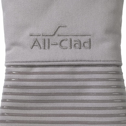 All-Clad Silicone Oven Mitts: Heat Resistant up to 500 Degrees - 100% Cotton & Silicone, 14"x7" Oven Mitt for Kitchen and Barbeque, Pewter