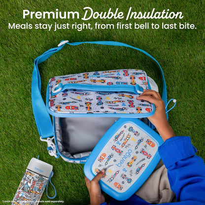 Bentgo Kids Lunch Bag - Durable, Double-Insulated Lunch Bag for Kids 3+; Holds Lunch Box, Water Bottle, & Snacks; Easy-Clean Water-Resistant Fabric & Multiple Zippered Pockets (Mermaid)