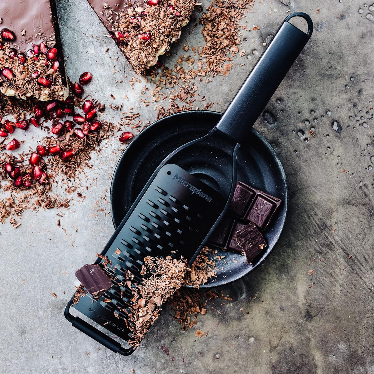 Microplane Kitchen Zester Grater with a Stainless-Steel Blade - Made in USA, for citrus, parmesan, ginger, chocolate & nutmeg from the Black Sheep Series