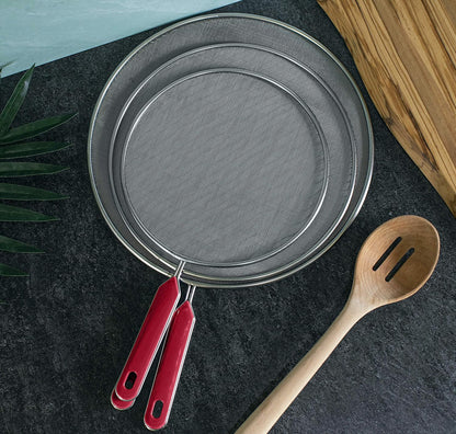 Grease Splatter Screen For Frying Pan Cooking Set of 3 (8", 10" and 11") Fine Mesh Iron Skillet Lid Guard Shield