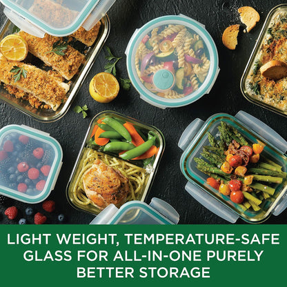 LOCK & LOCK Ovenglass Heat Resistant Glass Round Food Storage Container with Steam Vent, 32.12-oz / 4.02-cup