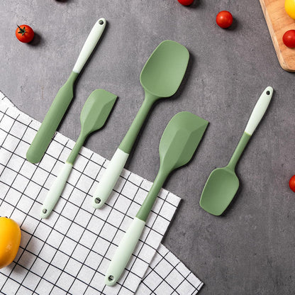 Silicone Spatula Set, 5 Piece Food Grade Rubber Spatulas for Baking, Cooking, and Mixing High Heat Resistant Non Stick Dishwasher Safe BPA-Free (Multicolor)