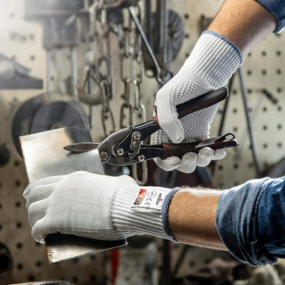 NoCry Superior Heavy Duty Cut Resistant Work Gloves with Grip Dots, Level 5