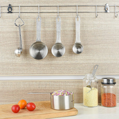 Copper Measuring Cups and Spoons Set 14, Stainless Steel Measuring Cups and Spoons set, Metal 6 Measure Cup and 7 Measure Spoon with 1 Leveler for Kitchen & Baking