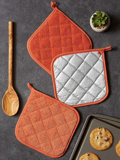 DII Basic Terry Collection Quilted 100% Cotton, Pan Handle, Nautical Blue