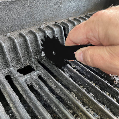 Outset Grill Cleaning, Universal Grill Grate Scraper, Stainless Steel with Storage Bag