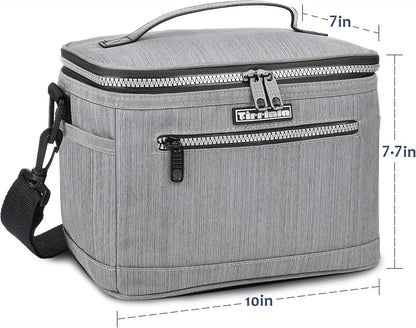 Tirrinia Insulated Lunch Box for Men/Women, Leakproof Lunch Bag for School Work, Large Lunch Tote Kids Boys Girls Student Back to School, Soft Cooler Office Picnic Beach Camping for Adults, Charcoal