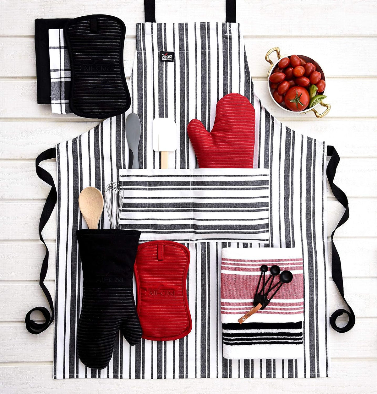 All-Clad Silicone Oven Mitts: Heat Resistant up to 500 Degrees - 100% Cotton & Silicone, 14"x7" Oven Mitt for Kitchen and Barbeque, Pewter