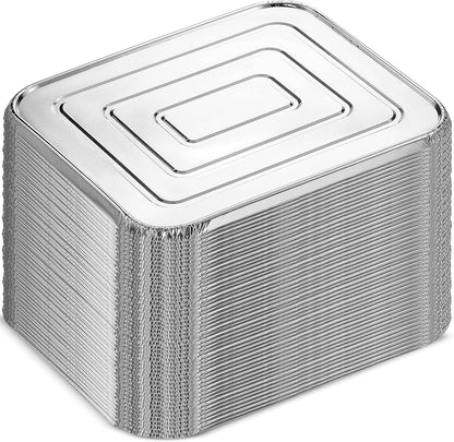 MontoPack Half-Size Aluminium Foil Lids | [100 Pack] Perfect Fit for 9x13 Roasting Pans | Premium Quality for Baking & Catering | Disposable Food Prep Containers Lids