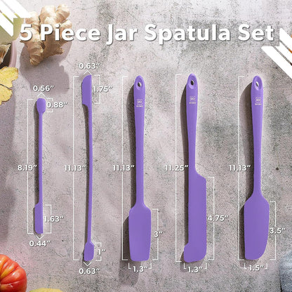 DI ORO Silicone Jar Spatula Set - 600F Heat Resistant, 5-Pc Red
