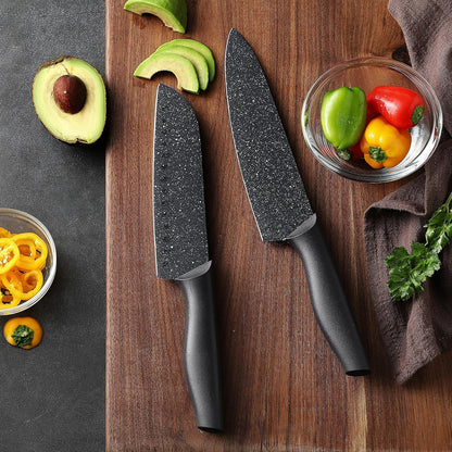 Marco Almond Kitchen Knife Set Chef Knife Set Black