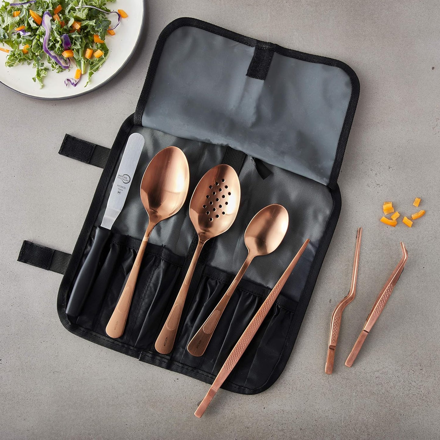 Mercer Culinary 8 Piece Plating Set, Matte Black