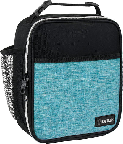 opux Premium Insulated Lunch Box, Soft School Lunch Bag for Kids Boys Girls, Leakproof Small Lunch Pail Men Women Work, Reusable Compact Cooler Tote Lunchbox for Office Adult, Black