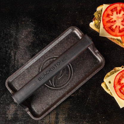 Blackstone® Pre-Seasoned Cast Iron Griddle Press, 10" x 5.5", Black
