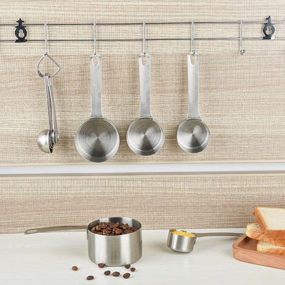 Measuring Cup Set of 8, 18/8 Stainless Steel Measuring Cups for Kitchen & Baking, Heavy Duty Metric & US Measure Cups Set with 2/3 Cup & 3/4 Cup Meaure Cups