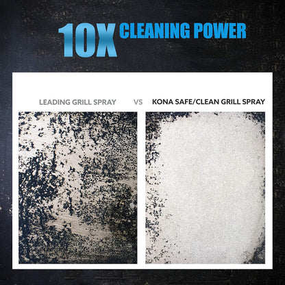 Kona Safe/Clean Grill Cleaner Spray - Now 40% More Cleaning Power, Heavy Duty No-Drip Gel, Eco-Friendly, Food Safe, BBQ Grate Degreaser, Biodegradable, Made in Michigan USA - 23oz