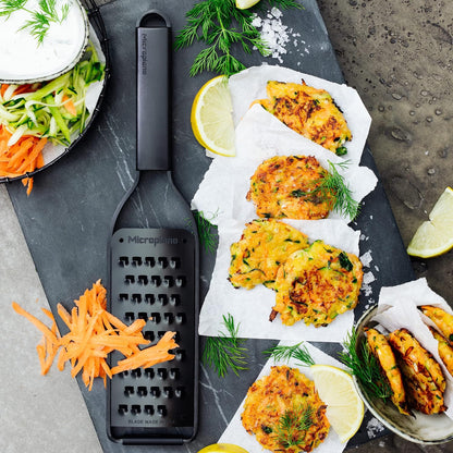 Microplane Kitchen Zester Grater with a Stainless-Steel Blade - Made in USA, for citrus, parmesan, ginger, chocolate & nutmeg from the Black Sheep Series
