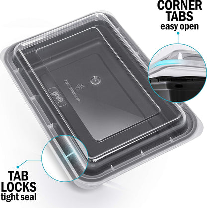 Igluu Meal Prep Containers Reusable (20 Pack) – Food Containers with Lids – Stackable, Microwave, Freezer & Dishwasher Safe – 28oz – 1 Compartment – BPA-Free