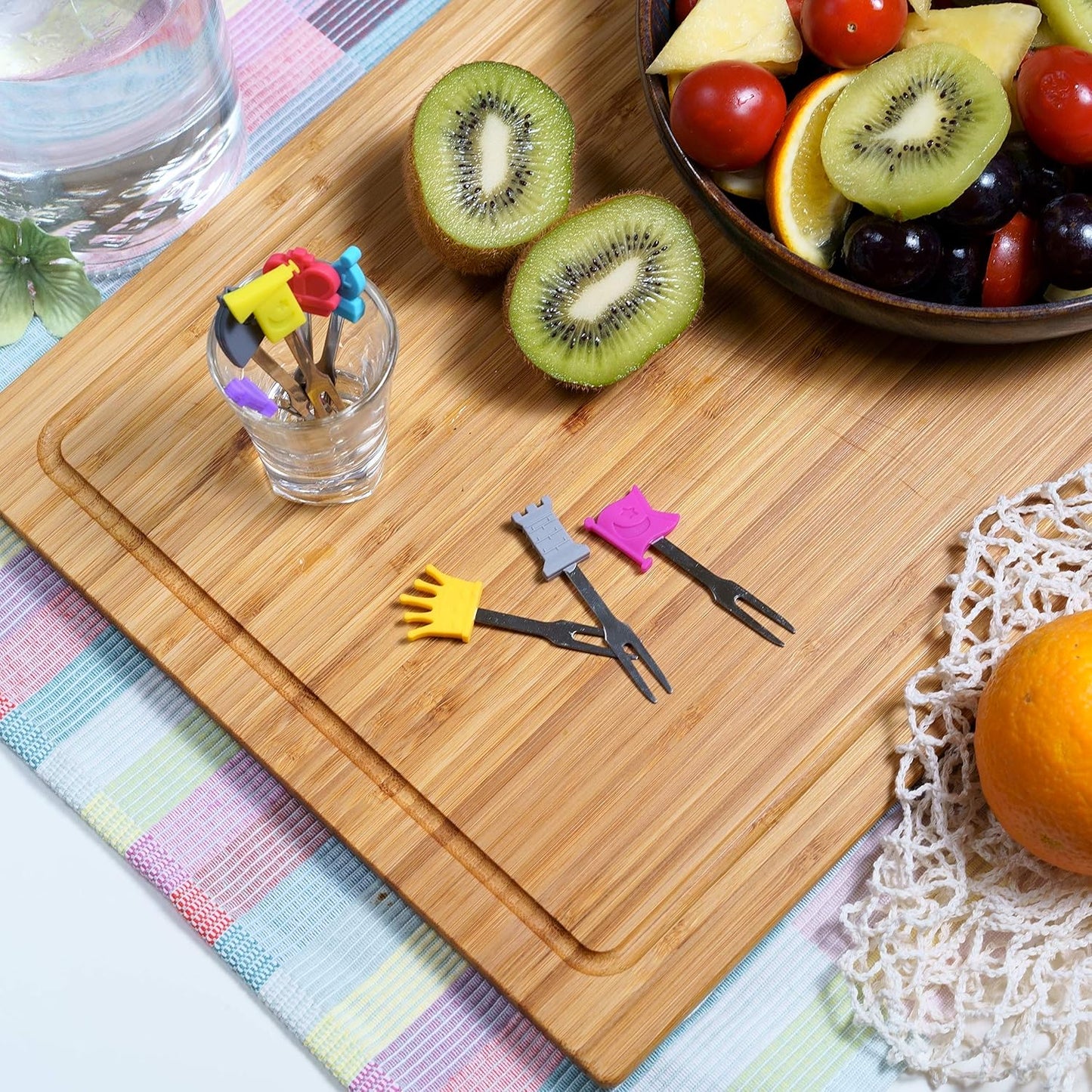 Cocktail Forks, 6-Piece Appetizer Forks, Cat Shapes, Stainless Steel and Silicone Small Forks for Fruits, Cheese, Appetizers