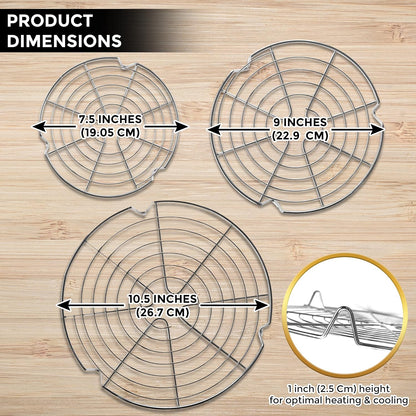 Kitchenatics 4-Tier Stackable Cooling Rack Space Saving Baking Set, 15x10"