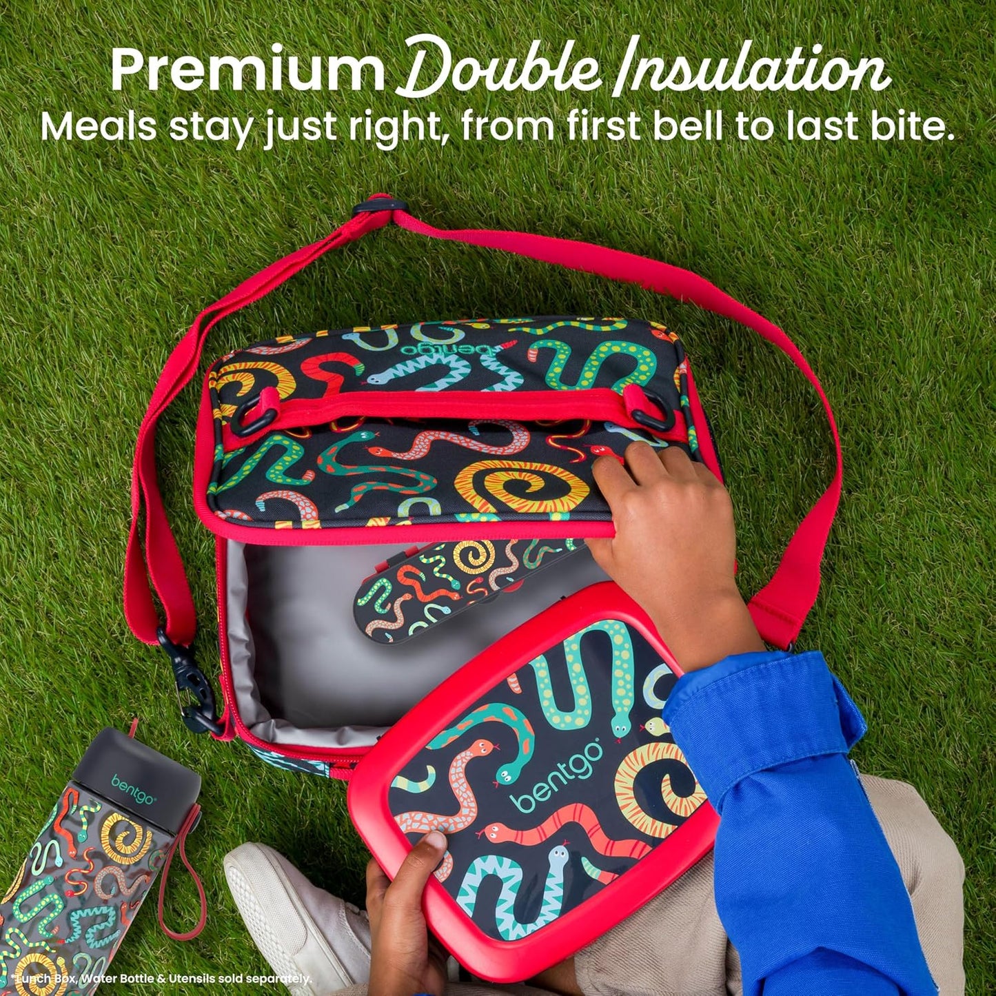 Bentgo Kids Lunch Bag - Durable, Double-Insulated Lunch Bag for Kids 3+; Holds Lunch Box, Water Bottle, & Snacks; Easy-Clean Water-Resistant Fabric & Multiple Zippered Pockets (Mermaid)