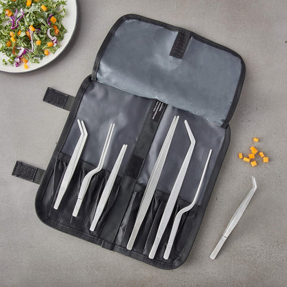 Mercer Culinary 8 Piece Plating Set, Matte Black