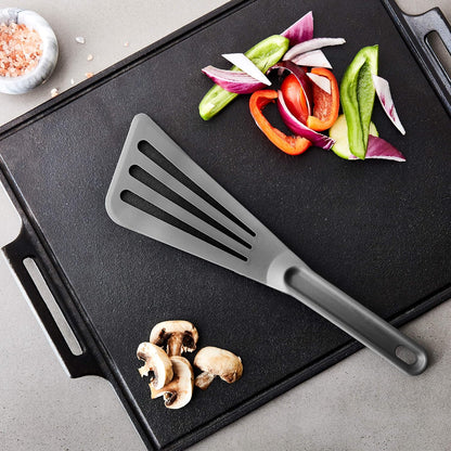 Mercer Culinary Hell's Tools Hi-Heat Slotted Spatula, 12 Inch x 3.5 Inch, Gray