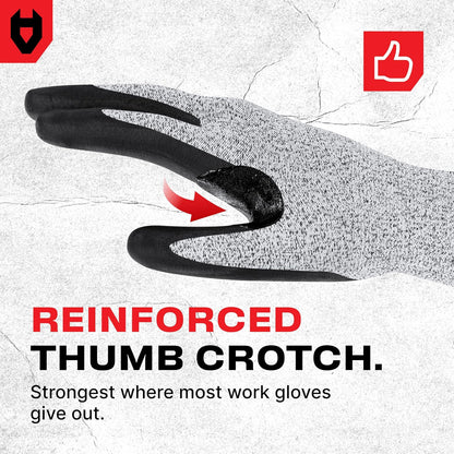 NoCry Cut Resistant Work Gloves For Men & Women, Nitrile Waterproof Palms