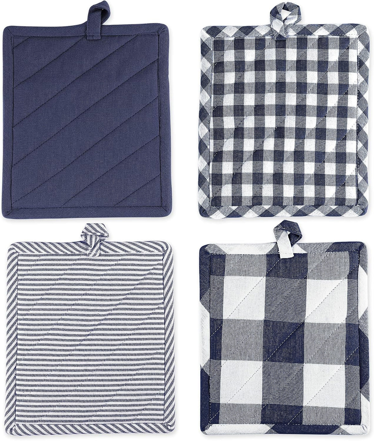 DII Gingham Check Kitchen Collection, Pink, Potholder Set