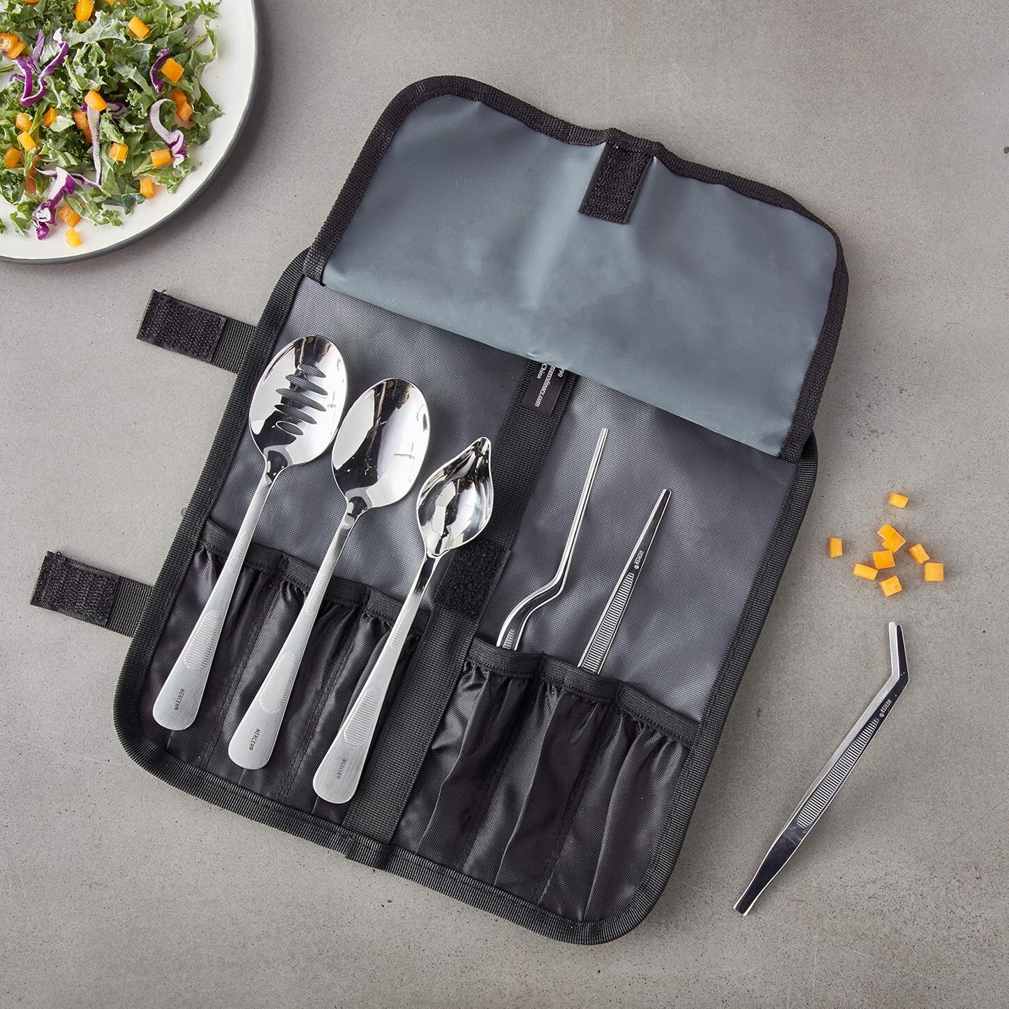 Mercer Culinary 8 Piece Plating Set, Matte Black
