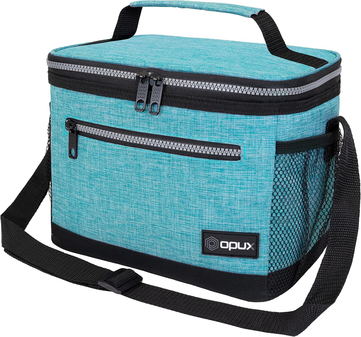 opux Insulated Lunch Box Men Women, Lunch Bag for Work School, Leakproof Soft Cooler Tote Adult, Large Lunch Pail Kids Boys Girls, Picnic Beach Food Bag with Shoulder Strap, Purple Floral